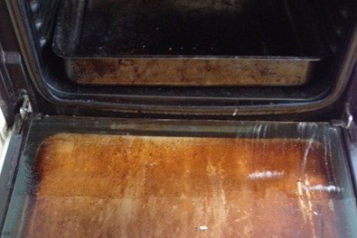 Oven Cleaning. Before